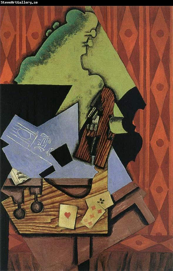 Juan Gris The Fiddle and playing card on the table